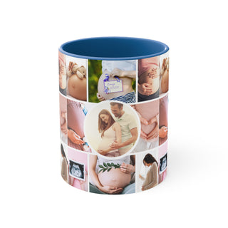 Buy blue Pregnancy Collage Accent Coffee Mug, 11oz, coffee cup, ceramic mug, art print, home gifts, kitchen
