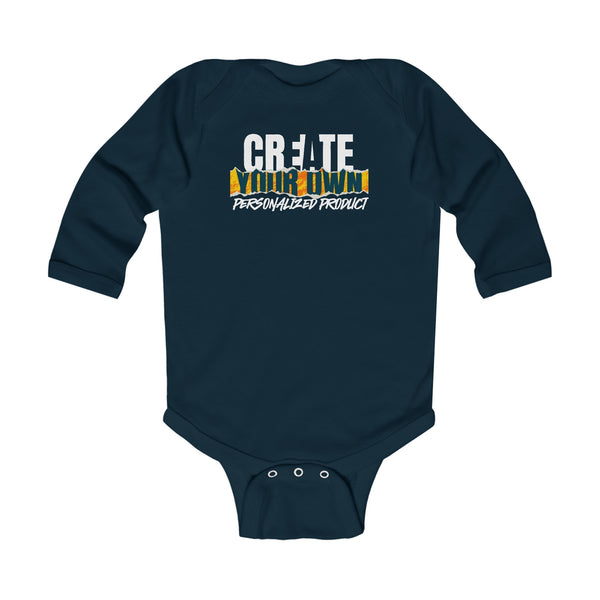 CREATE WITH MELANIE ROSE Infant Long Sleeve Bodysuit, custom onesie, personalized onesie