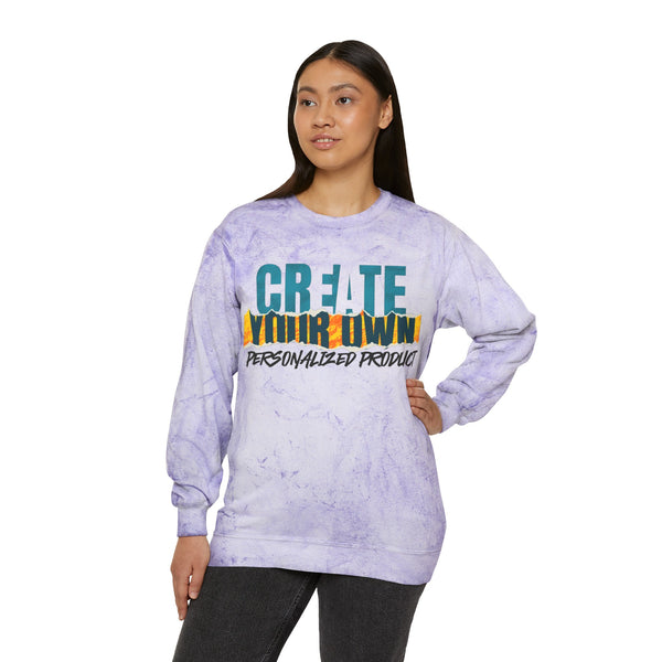 CREATE WITH MELANIE ROSE Unisex Color Blast Crewneck Sweatshirt, custom sweatshirt, personalized sweatshirt