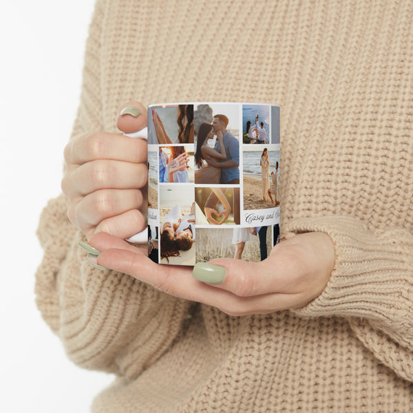 Engagement Collage Ceramic Mug 11oz, coffee mug, ceramic cup, art print, home gifts, kitchen