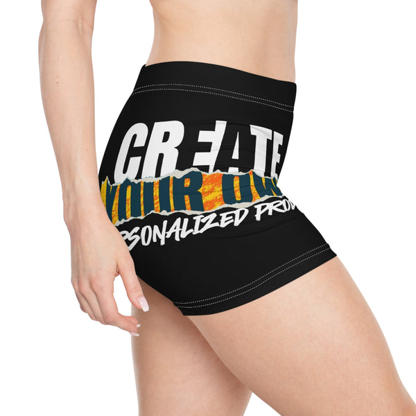CREATE WITH MELANIE ROSE Women's Shorts (AOP), custom color, custom shorts, personalized shorts