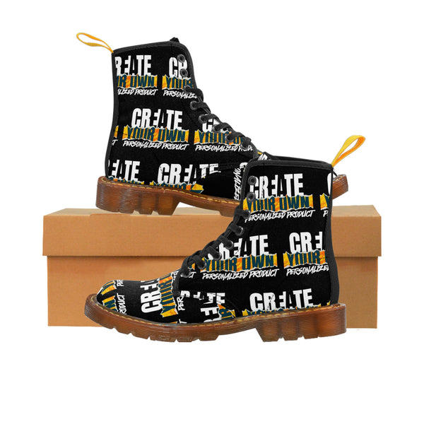 CREATE WITH MELANIE ROSE Men's Canvas Boots, custom boots, personalized boots, custom shoes