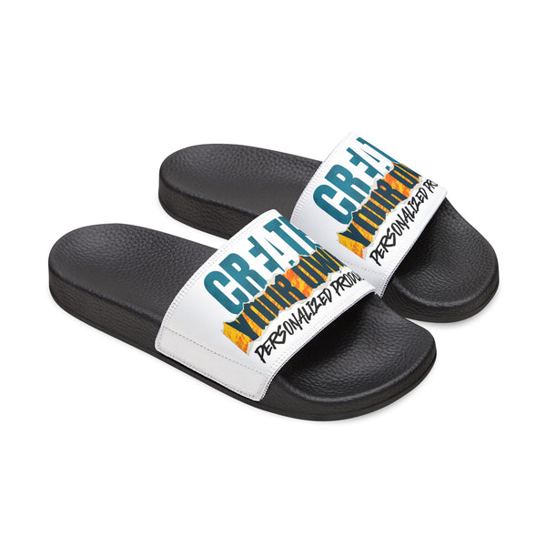 CREATE WITH MELANIE ROSE Youth Removable-Strap Sandals, custom slides, personalized slides,. custom sandals, flip flop