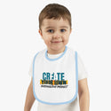 CREATE WITH MELANIE ROSE Baby Contrast Trim Jersey Bib, custom baby bib, personalized baby bib