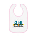 CREATE WITH MELANIE ROSE Baby Contrast Trim Jersey Bib, custom baby bib, personalized baby bib