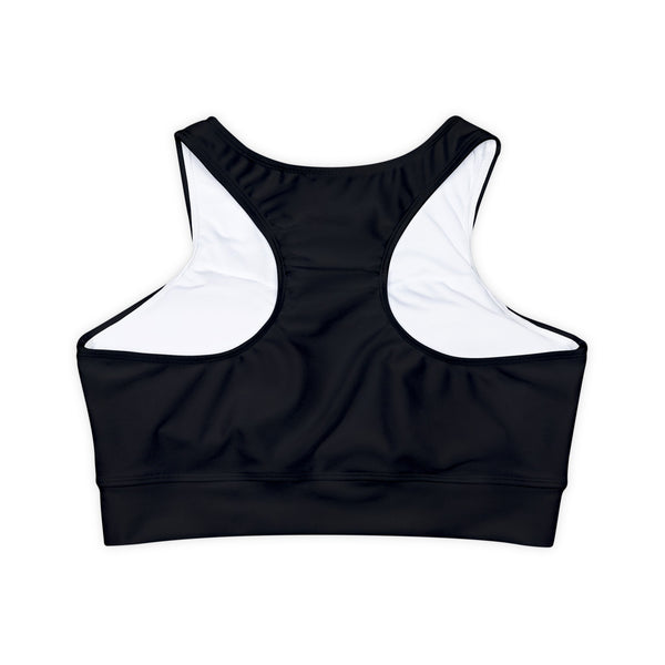 CREATE WITH MELANIE ROSE Fully Lined, Padded Sports Bra (AOP), custom color, custom bra, personalized bra