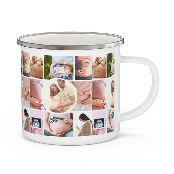 Pregnancy Collage Enamel Camping Mug, coffee mug, home gifts, drinkware, kitchen, coffee cup