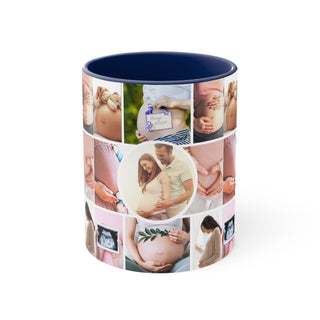 Buy navy Pregnancy Collage Accent Coffee Mug, 11oz, coffee cup, ceramic mug, art print, home gifts, kitchen