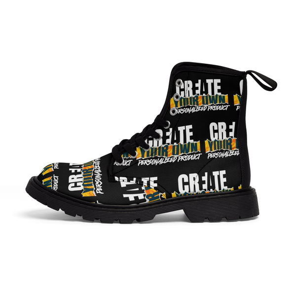 CREATE WITH MELANIE ROSE Men's Canvas Boots, custom boots, personalized boots, custom shoes