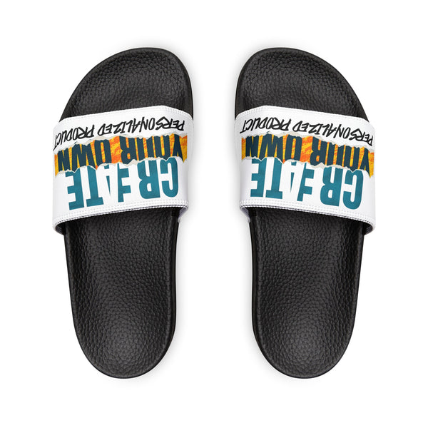 CREATE WITH MELANIE ROSE Youth Removable-Strap Sandals, custom slides, personalized slides,. custom sandals, flip flop