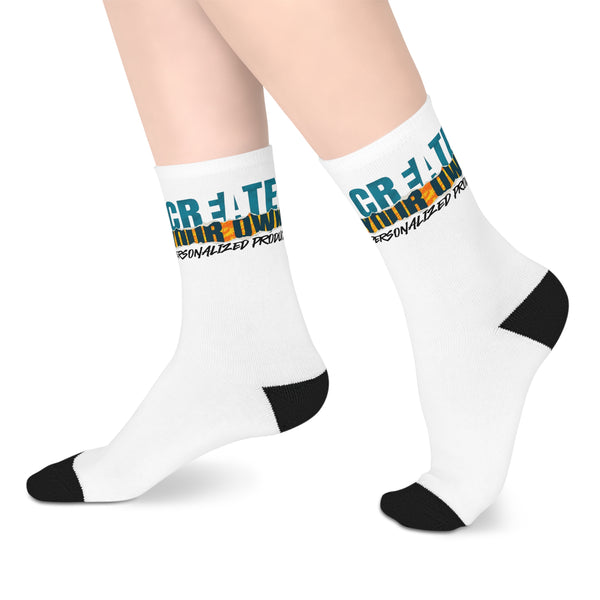 CREATE WITH MELANIE ROSE Mid-length Socks, custom socks, personalized socks