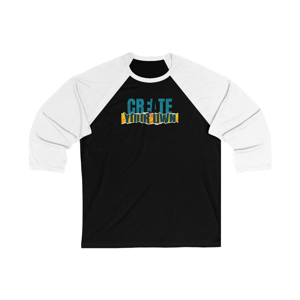 CREATE WITH MELANIE ROSE Unisex 3\4 Sleeve Baseball Tee, custom tee shirt, personalized tee shirt