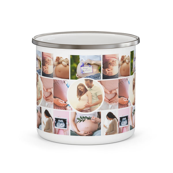 Pregnancy Collage Enamel Camping Mug, coffee mug, home gifts, drinkware, kitchen, coffee cup