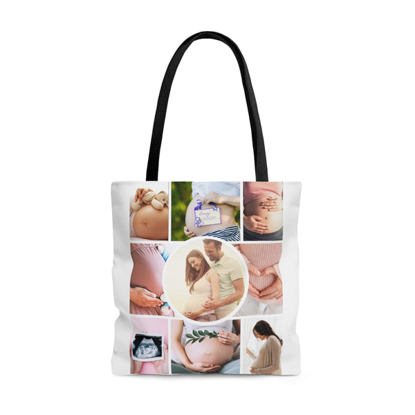 Pregnancy Collage Tote Bag, travel tote bag, travel bag, canvas tote bag, gifts