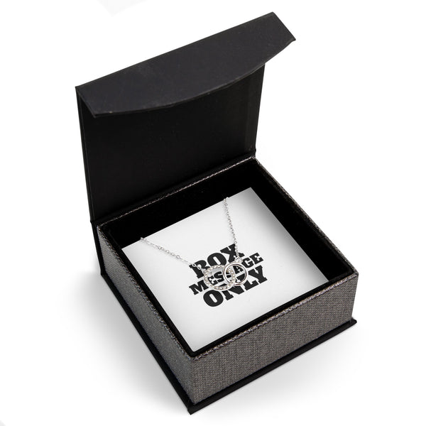 DESIGN YOUR OWN Message IN BOX Interlocking Circles Necklace, custom Jewelry, personalized gift