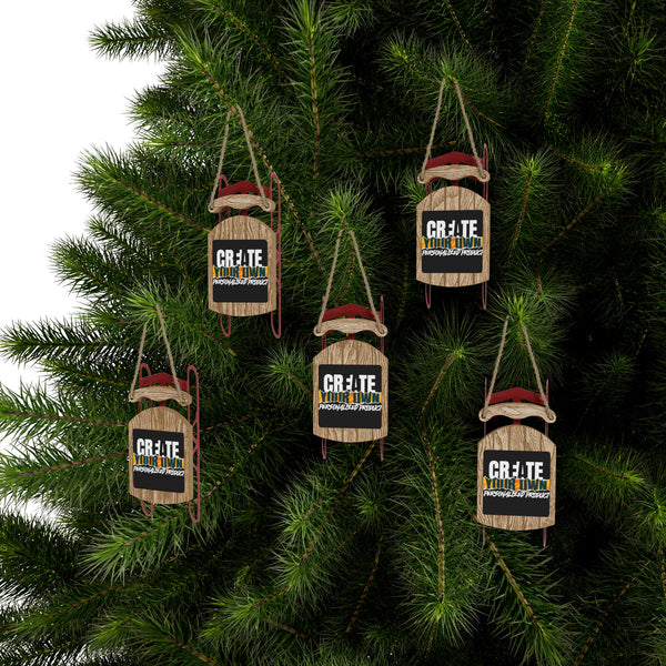 CREATE WITH MELANIE ROSE Sled Ornaments, custom ornaments, holiday ornaments, personalized ornaments, Christmas