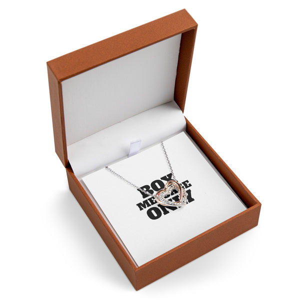 DESIGN YOUR OWN Message IN BOX Twin Hearts Necklace, custom jewelry
