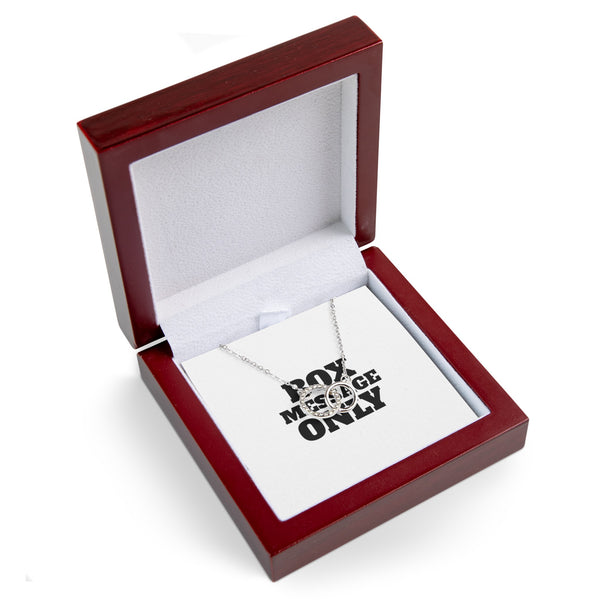 DESIGN YOUR OWN Message IN BOX Interlocking Circles Necklace, custom Jewelry, personalized gift