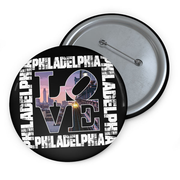 Philadelphia, Philadelphia Custom Pin Buttons, custom button, lapel pin, backpack pin, backpack accessories