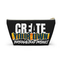 CREATE WITH MELANIE ROSE Accessory Pouch w T-bottom, custom travel bag, personalized make up bag