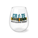 CREATE WITH MELANIE ROSE Stemless Wine Glass, 11.75oz, drinkware, wine gift, home gfits