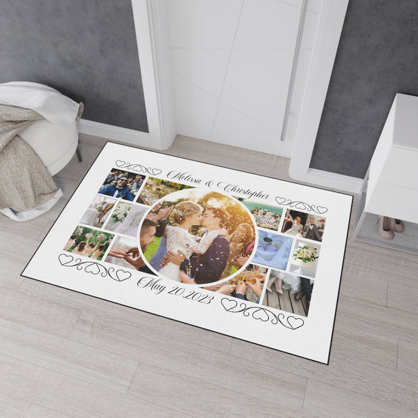 Wedding Collage Heavy Duty Floor Mat, Home decor, custom floor mat, home gifts, door mat, gifts, art prints