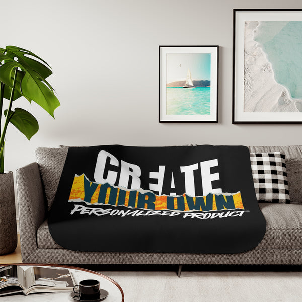 CREATE WITH MELANIE ROSE Sherpa Blanket, Two Colors, custom blanket, personalized blanket, personalized gift