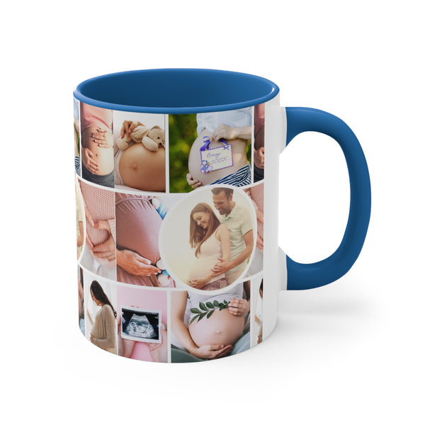 Pregnancy Collage Accent Coffee Mug, 11oz, coffee cup, ceramic mug, art print, home gifts, kitchen