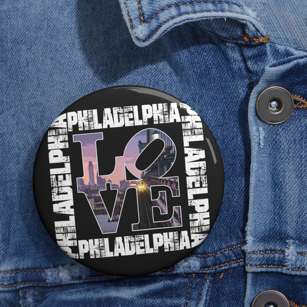 Philadelphia, Philadelphia Custom Pin Buttons, custom button, lapel pin, backpack pin, backpack accessories