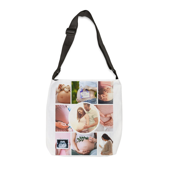 Pregnancy Collage Adjustable Tote Bag, custom tote bag, travel tote bag, shoulder bag, bags, handbag, gifts