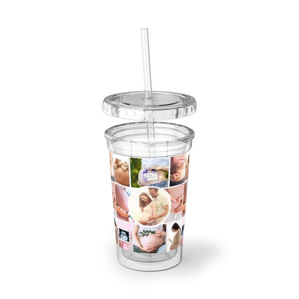 Pregnancy Collage Suave Acrylic Cup, double all cup, portable cup with straw, kitchen, drinkware