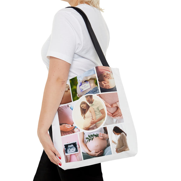 Pregnancy Collage Tote Bag, travel tote bag, travel bag, canvas tote bag, gifts