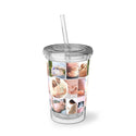 Pregnancy Collage Suave Acrylic Cup, double all cup, portable cup with straw, kitchen, drinkware