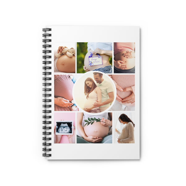 Pregnancy Collage Spiral Notebook - Ruled Line, journal, writing journal, notebook, custom notebook, gifts