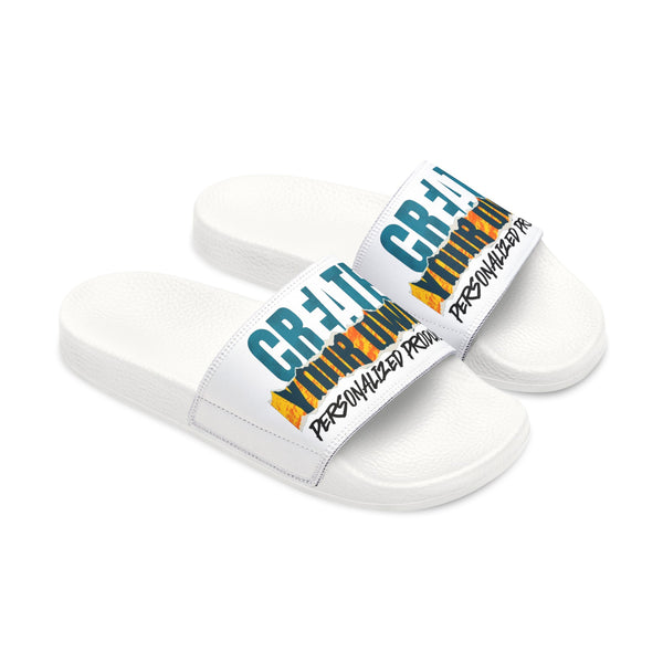 CREATE WITH MELANIE ROSE Youth Removable-Strap Sandals, custom slides, personalized slides,. custom sandals, flip flop