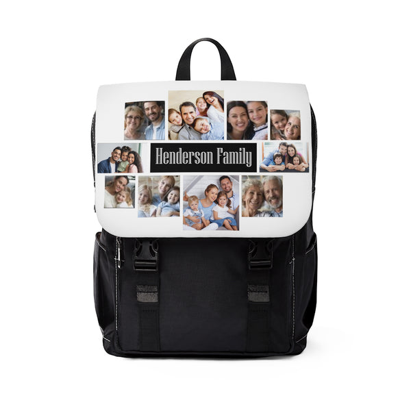 Family Collage Unisex Casual Shoulder Backpack, canvas backpack backpack, travel bag. schoolbag, gifts