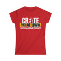 CREATE WITH MELANIE ROSE Women's Softstyle Tee, custom tee, fitted tee, personalized tee, personalized t-shirt