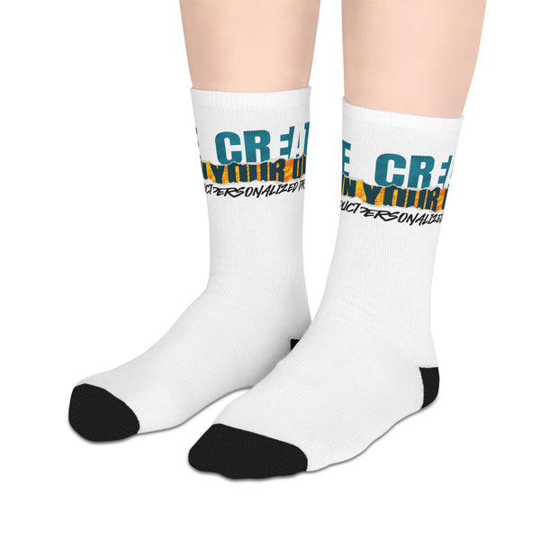 CREATE WITH MELANIE ROSE Mid-length Socks, custom socks, personalized socks