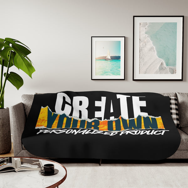 CREATE WITH MELANIE ROSE Sherpa Blanket, Two Colors, custom blanket, personalized blanket, personalized gift