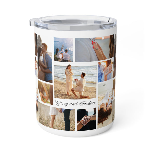 Engagement Collage Insulated Coffee Mug, 10oz , drinkware, home gifts, travel mug, kitchen
