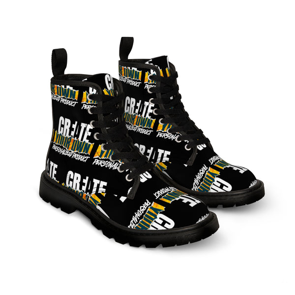 CREATE WITH MELANIE ROSE Women's Canvas Boots, custom boots, personalized boots, custom shoes