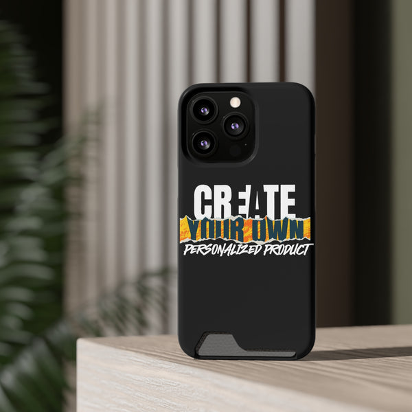 CREATE WITH MELANIE ROSE Phone Case With Card Holder, custom phone case, personalized phone case