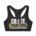 CREATE WITH MELANIE ROSE Girls' Double Lined Seamless Sports Bra (AOP), custom bra, personalized bra