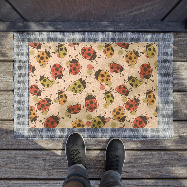 Ladybug  Doormat. outdoor mat, front door mat, home decor, custom door mat, personalized art, gifts, personalized gift