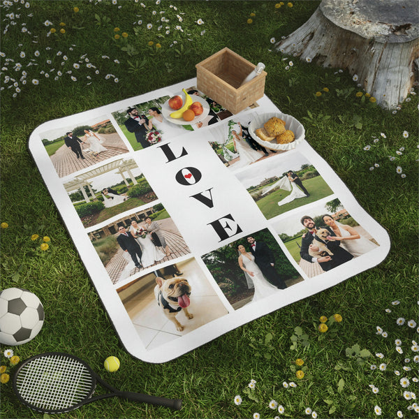 Personalized Photo Picnic Blanket, personalized gift, personalized art, family collage, throw blanket, outdoor blanket, gifts