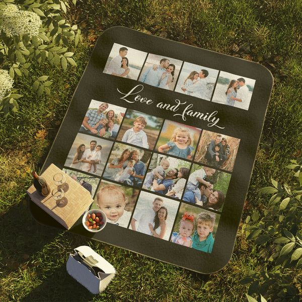Personalized Photo Picnic Blanket, personalized gift, personalized art, family collage, throw blanket, outdoor blanket, gifts