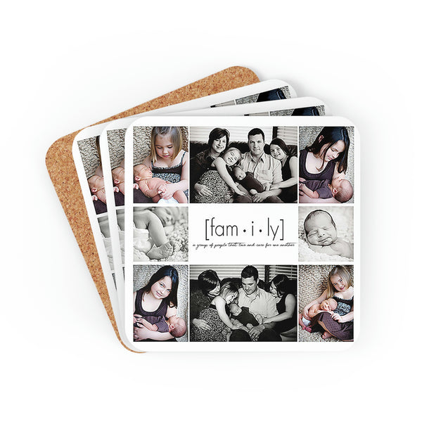 Personalized Collage Coaster, Corkwood Coaster Set, Custom Coaster, Home decor, home gifts, personalized gifts, photo collage, gifts