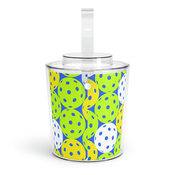 Pickle Ball Print Ice Bucket with Tongs, home decor, home gifts, ice bucket, party supplies, party gifts, decor, gifts