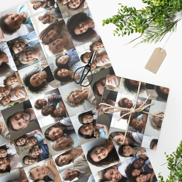 Family Photo Wrapping Paper, birthday, party supplies, party decor, gifts, birthday gifts