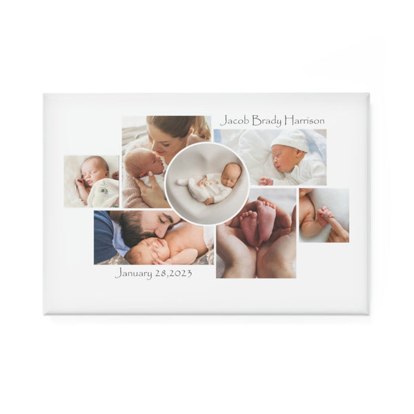 Baby Collage Button Magnet, Rectangle (1 pcs), custom magnet, refrigdator magnet, kitchen magnet, home gifts